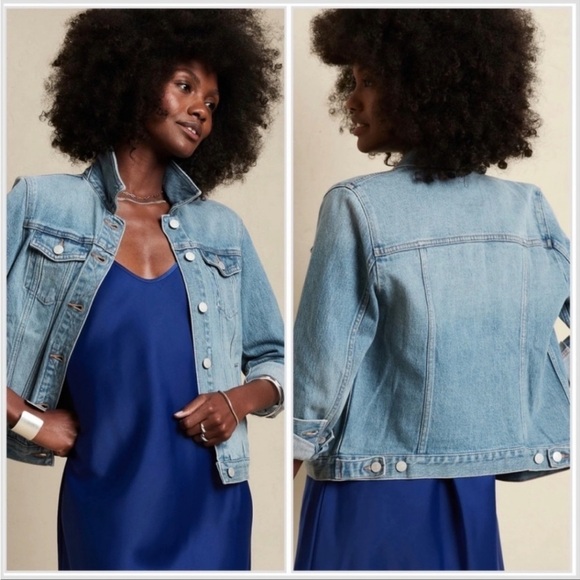 Banana Republic Classic Blue Denim Trucker Jacket XS - Picture 2 of 11